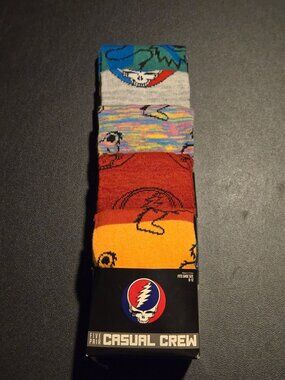 Bioworld Grateful Dead Socks Mens Womens Fits 8-12 5 Pair